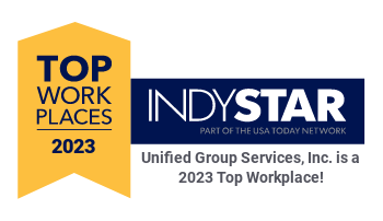 Top Work Places 2023 - INDYSTAR Part of the USA Today network - Unified Group Services, Inc. is a 2023 Top Workplace!